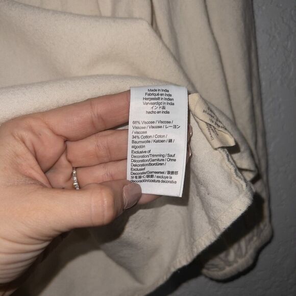 Madewell Cream Embroidered Flannel Mockneck Top Size Small - Picture 5 of 9